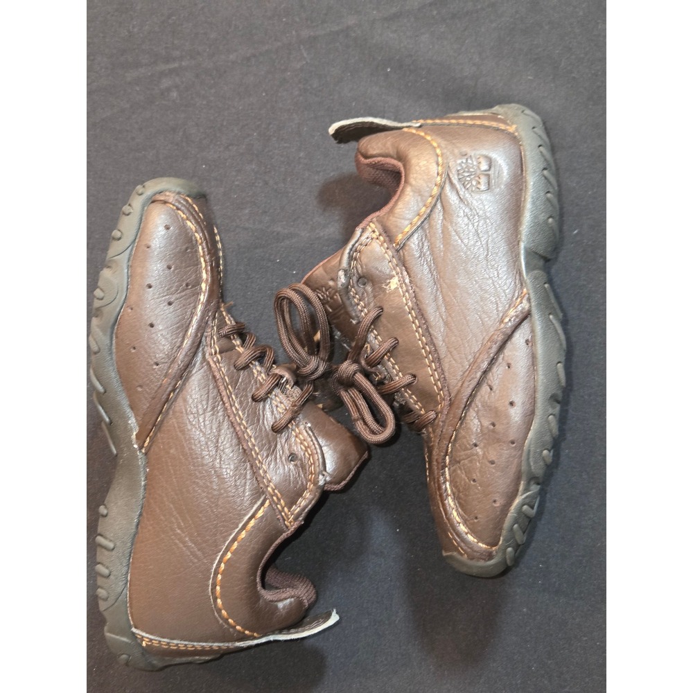 Timberland Brown Leather Casual Shoes Toddler Kid Size 8.5M‎ Lace Up Padded
